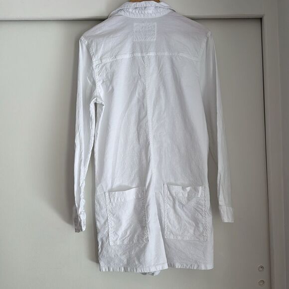Frank & Eileen Ireland White Long Sleeve Flax Linen Romper Playsuit Size Medium - Picture 6 of 6